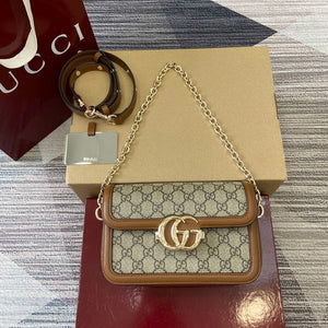 Gucci 826761 Gucci Go Small Shoulder Bag Brown PVC - Default Title - View 1