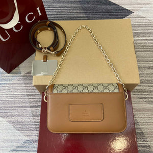 Gucci 826761 Gucci Go Small Shoulder Bag Brown PVC - Default Title - View 2