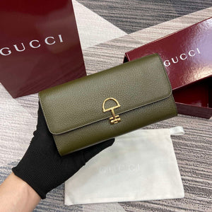 Gucci 828147 Gucci Softbit Continental Wallet Dark Green - Default Title - View 1