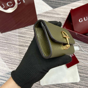 Gucci 828148 Gucci Softbit Card Case Dark Green - Default Title - View 3