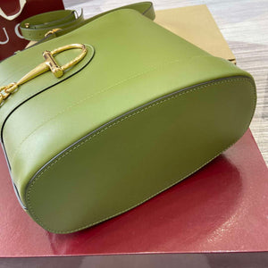 Gucci 833660 Gucci 73 Medium Bucket Bag Green smooth leather - Default Title - View 8