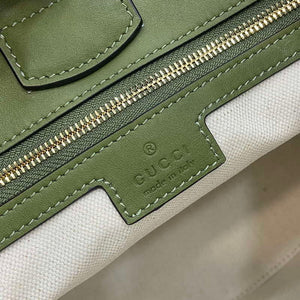 Gucci 833660 Gucci 73 Medium Bucket Bag Green Suede - Default Title - View 11
