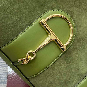 Gucci 833660 Gucci 73 Medium Bucket Bag Green Suede - Default Title - View 7