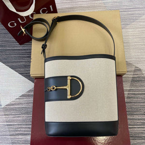 Gucci 833660 Gucci 73 Medium Bucket Bag Natural canvas - Default Title - View 1
