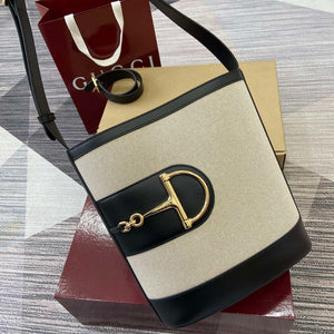 Gucci 833660 Gucci 73 Medium Bucket Bag Natural canvas - Default Title - View 5