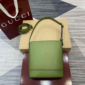Gucci 833665 Gucci 73 Small Bucket Bag Green Leather - Default Title - View 2