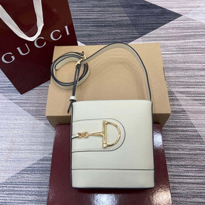 Gucci 833665 Gucci 73 Small Bucket Bag White Leather - Default Title - View 1