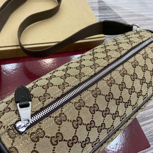 Gucci 834455 GG Canvas Small Cylinder Bag Dark brown - Default Title - View 3