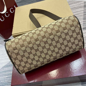 Gucci 834455 GG Canvas Small Cylinder Bag Dark brown - Default Title - View 8