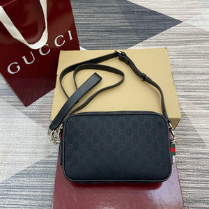 Gucci 834802 GG Canvas Small Crossbody Bag Black - Default Title - View 1