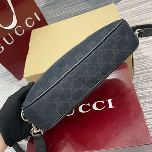 Gucci 834802 GG Canvas Small Crossbody Bag Black - Default Title - View 8