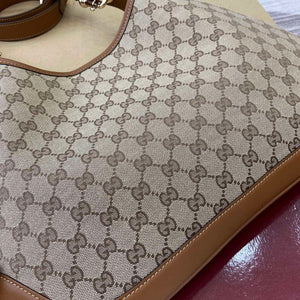 Gucci 834981 Gucci B Medium Shoulder Bag Brown Leather Trim - Default Title - View 7