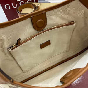 Gucci 834981 Gucci B Medium Shoulder Bag Brown Leather Trim - Default Title - View 9