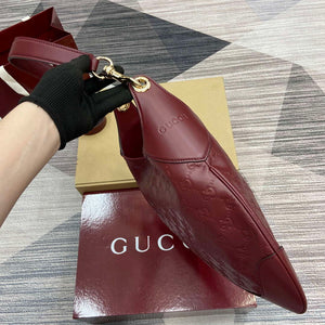 Gucci 834981 Gucci B medium Shoulder Bag Red Leather - Default Title - View 3