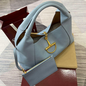 Gucci 837466 Gucci Softbit Maxi Shoulder Bag Gray blue - Default Title - View 5