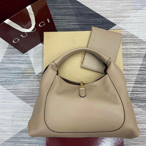Gucci 837466 Gucci Softbit Maxi Shoulder Bag Taupe grainy - Default Title - View 2