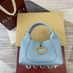 Gucci 837467 Gucci Softbit Medium Top Handle Bag Gray blue - Default Title - View 1
