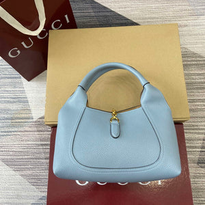 Gucci 837467 Gucci Softbit Medium Top Handle Bag Gray blue - Default Title - View 2