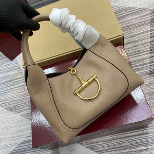 Gucci 837467 Gucci Softbit Medium Top Handle Bag Taupe grainy - Default Title - View 5