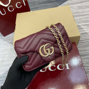 Gucci 841290 GG Marmont Mini Shoulder Bag Ancora red - Default Title - View 5