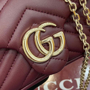 Gucci 841290 GG Marmont Mini Shoulder Bag Ancora red - Default Title - View 6