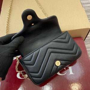 Gucci 841290 GG Marmont Mini Shoulder Bag Black - Default Title - View 7