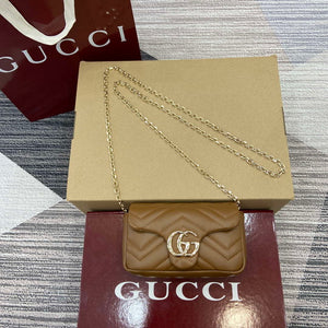 Gucci 841290 GG Marmont Mini Shoulder Bag Brown - Default Title - View 1