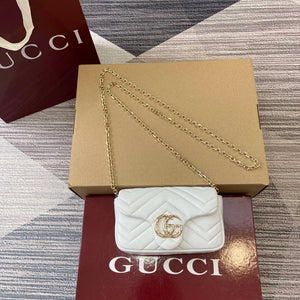 Gucci 841290 GG Marmont Mini Shoulder Bag White - Default Title - View 1