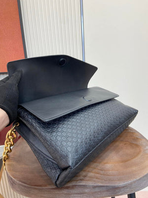 Gucci 857362 Large Shoulder With Chain Bag Leather Black GG - Default Title - View 8
