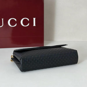 Gucci 857622 Medium Shoulder Bag Leather Black GG - Default Title - View 4
