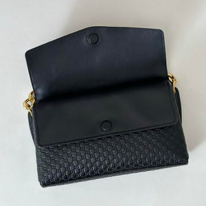 Gucci 857622 Medium Shoulder Bag Leather Black GG - Default Title - View 7