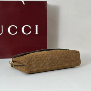 Gucci 857622 Medium Shoulder Bag Suede Brown GG - Default Title - View 4