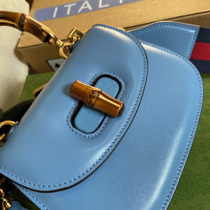 Gucci Bamboo1947 Mini top handle bag 686864 Blue - Default Title - View 5