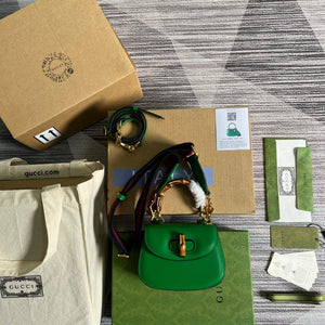 Gucci Bamboo1947 Mini top handle bag 686864 Green - Default Title - View 1