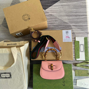 Gucci Bamboo1947 Mini top handle bag 686864 Pink - Default Title - View 1