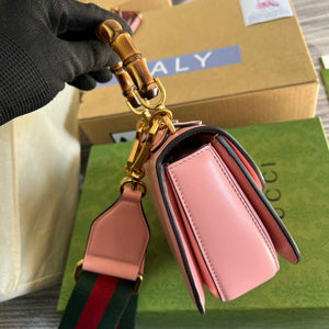 Gucci Bamboo1947 Mini top handle bag 686864 Pink - Default Title - View 3
