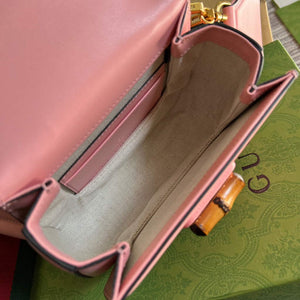 Gucci Bamboo1947 Mini top handle bag 686864 Pink - Default Title - View 9
