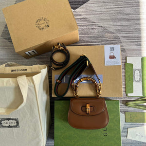Gucci Bamboo1947 Mini top handle bag 686864 Tan - Default Title - View 1