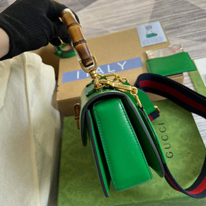 Gucci 675797 Bamboo1947 small top handle bag Green - Default Title - View 3