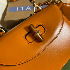 Gucci 675797 Bamboo1947 small top handle bag Orange - Default Title - View 5