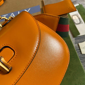 Gucci 675797 Bamboo1947 small top handle bag Orange - Default Title - View 6