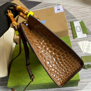 Gucci Diana Small Tote Bag Crocodile Top Handle Bag 660195 Brown - Default Title - View 3