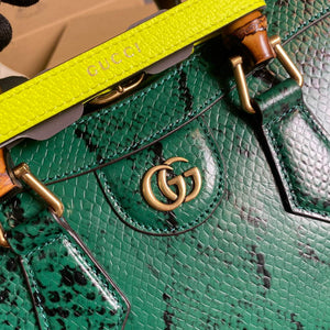 Gucci Diana Small Tote Bag Snake Top Handle Bag 660195 Green - Default Title - View 6