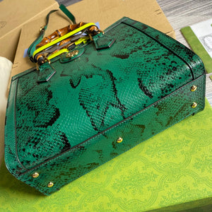 Gucci Diana Small Tote Bag Snake Top Handle Bag 660195 Green - Default Title - View 7