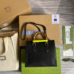 Gucci Diana Small Tote Bag Snake Top Handle Bag 660195 Black - Default Title - View 2