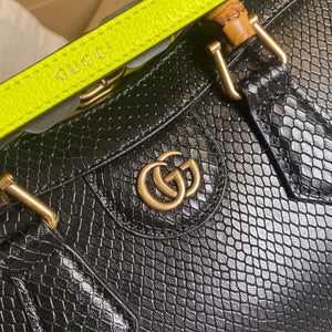 Gucci Diana Small Tote Bag Snake Top Handle Bag 660195 Black - Default Title - View 5