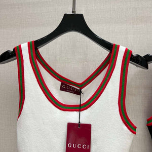 Gucci Women Contrast ribbed knit vest G85275 - Black / S - View 3
