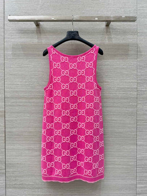 Gucci Women jacquard full-length GG wool dress G85261 - S - View 9