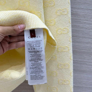 Gucci Women jacquard full-length GG wool Wool knitted cardigan G85266 - Yellow / S - View 4