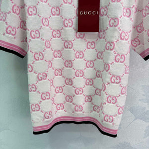 Gucci Women jacquard full-length GG wool short-sleeved top G85270 - S - View 6